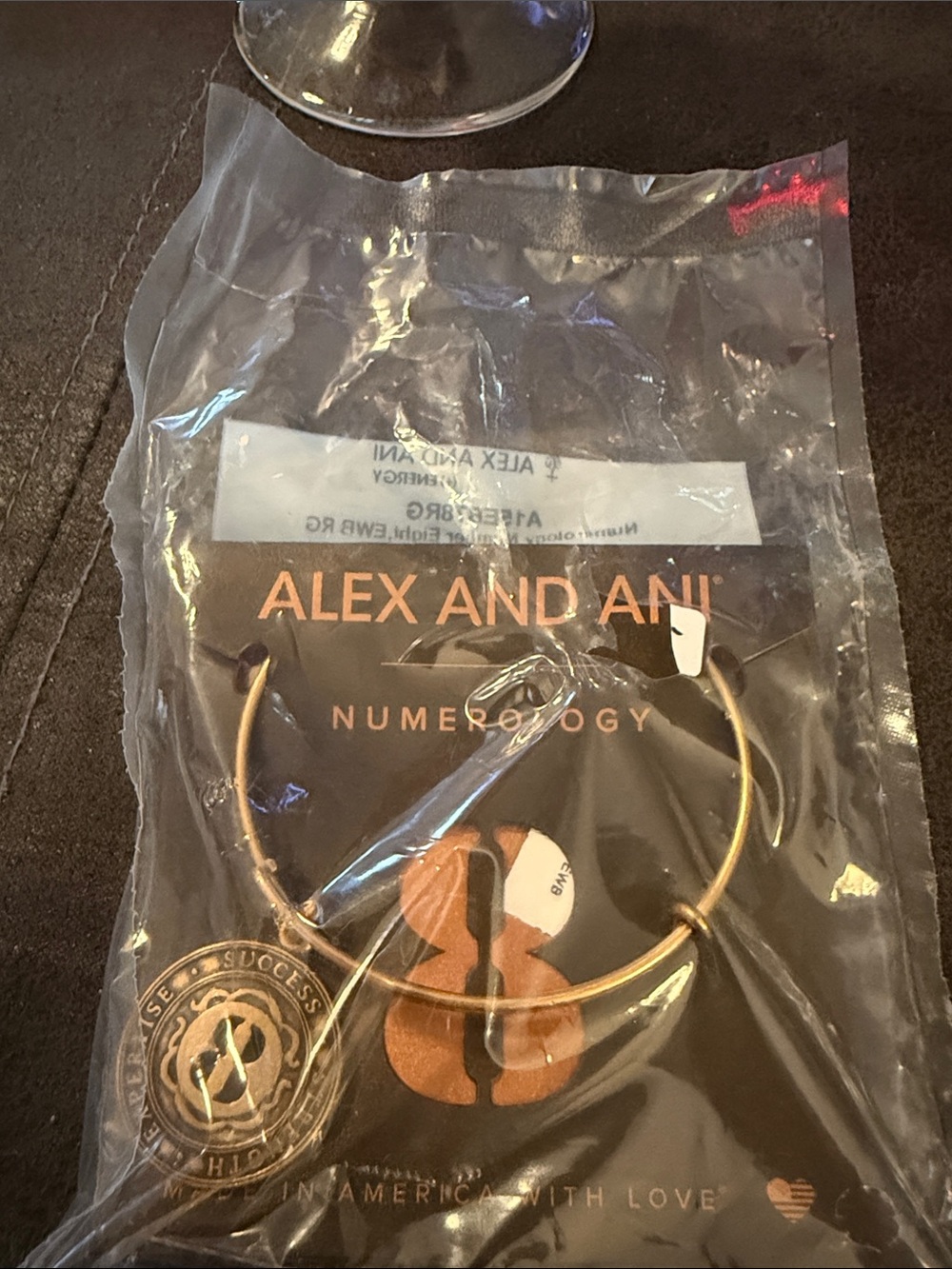 Alex and Ani Gold Tone Numerology '8' Men's Bangle Bracelet